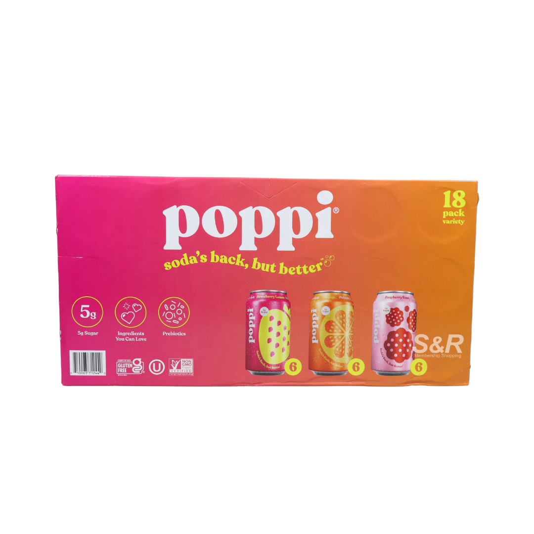 Poppi Juicy Faves 18-pack Variety Sodas
